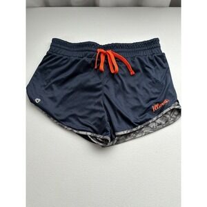 Fighting Illini Women's Athletic Running Shorts Navy‎ Orange Tie Dye Reversible